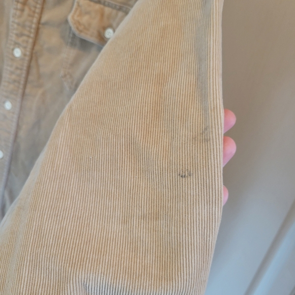 Vintage Kingsport Tan Camel Corduroy Long Sleeve Button Up Shirt - Picture 5 of 6
